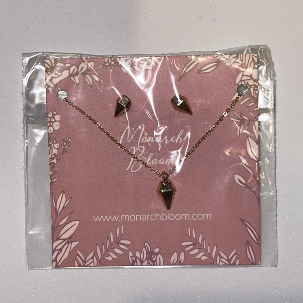 NWT 18k Necklace Earring Set